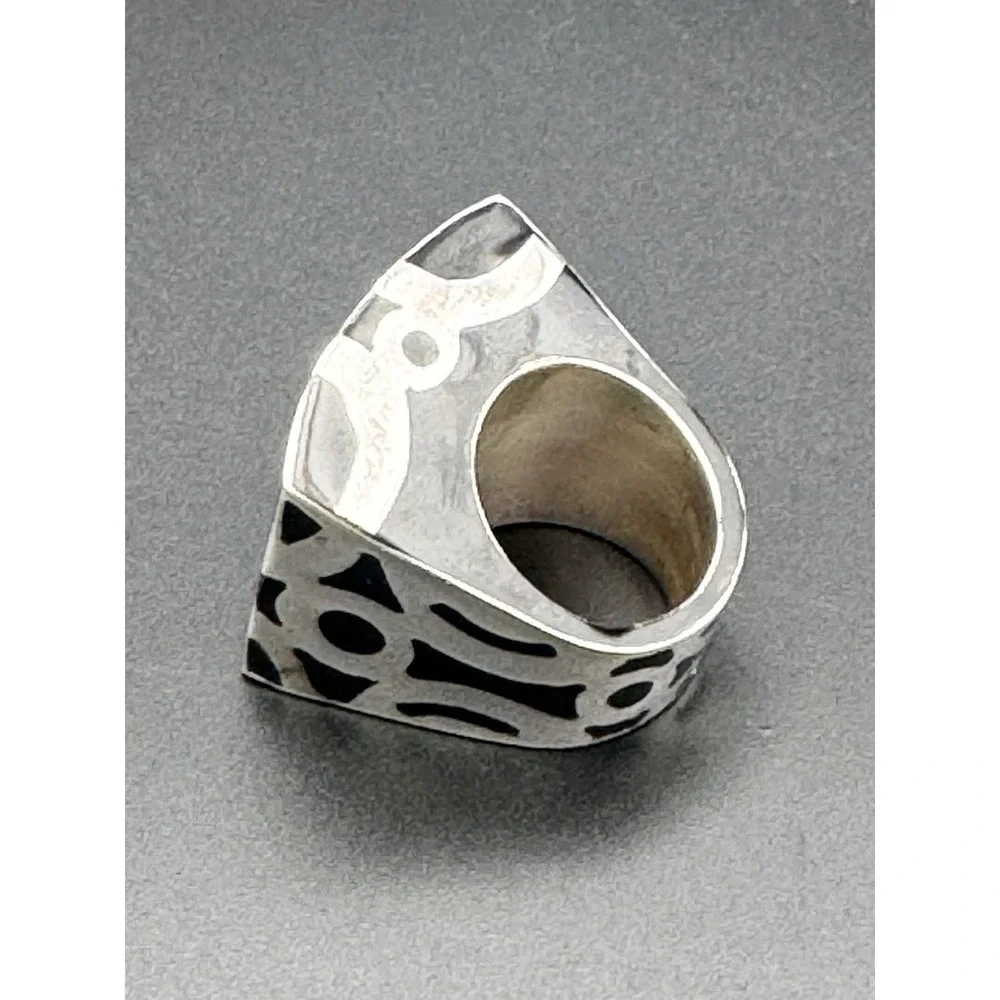 F. Speranza Mexico .925 Sterling Silver Modernist Shield Ring 19.25g Sz 6.5